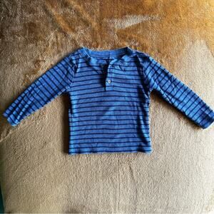 Cat and Jack Boys 2T Long Sleeved Striped Henley Lightweight Sweater